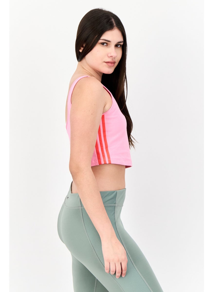Women Sportswear Fit Sleeveless Training Crop Top, Pink