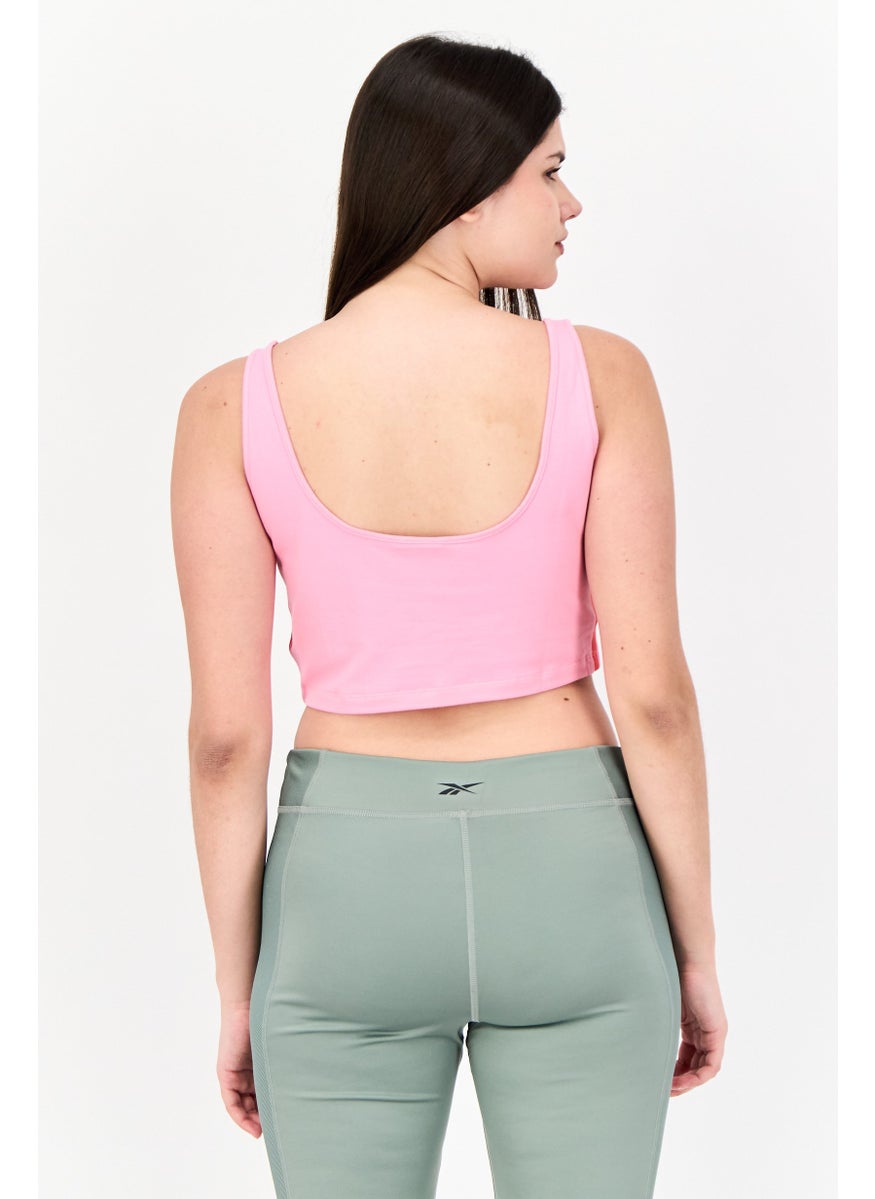 Women Sportswear Fit Sleeveless Training Crop Top, Pink