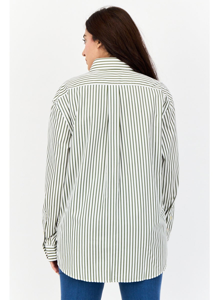 Women Regular Fit Stripe Long Sleeves Shirt, Multicolor