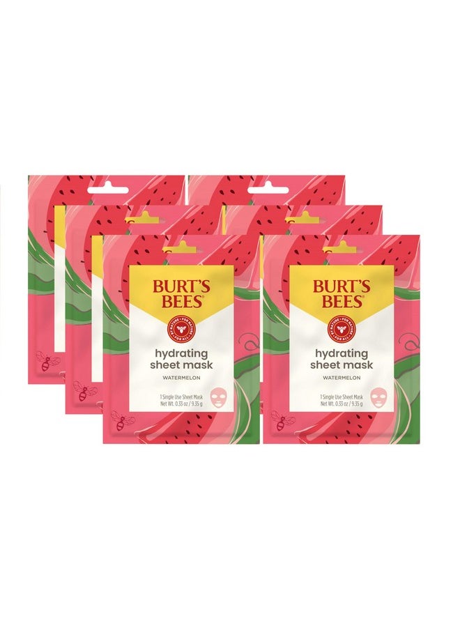 Burt's Bees Hydrating Sheet Mask with Watermelon, Pack of 6