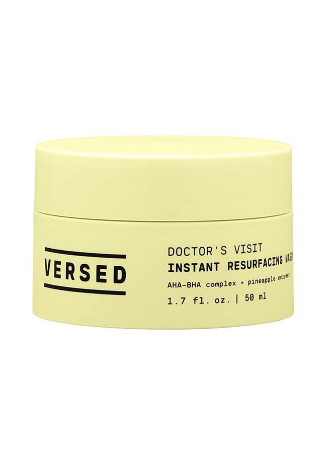 Versed Doctor’s Visit Instant Resurfacing Face Mask - AHA, BHA and Enzyme Exfoliating Mask Helps Reduce Hyperpigmentation - Smooth and Moisturize Skin with Vitamin C - Vegan (1.7 fl oz)