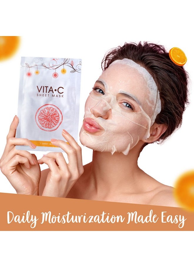 VIVO Vitamin C Sheet Mask - Vitamin C Sheet Mask for Anti Aging - Mask with Collagen - Vitamin C Mask For Healthy Skin from Per Lei (2 Pack)
