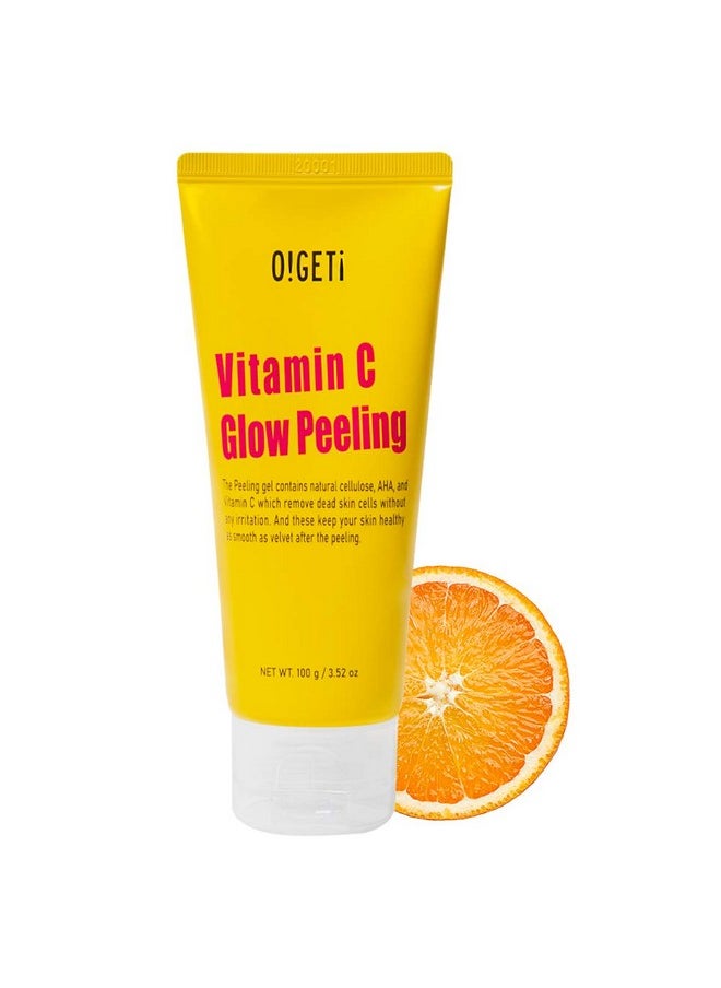 O!GETi Vitamin C Glow Peeling Daily Deep Facial Exfoliating Gel - Revitalises Cleanses for Smooth Hydrated Clear Skin - 100g
