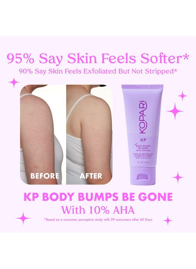 Kopari KP Body Bumps Be Gone Exfoliating Body Scrub with 10% AHA, to Smooth Skin, Reduce Bumps, Decongest Pores, Clarifying, Gently Exfoliate & Wash | 8.45 fl oz Tube