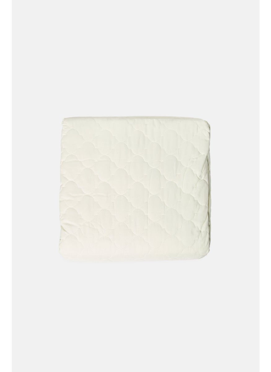 Queen 3 Pieces Quilted Bedspread With Pillow Case Set, Cream