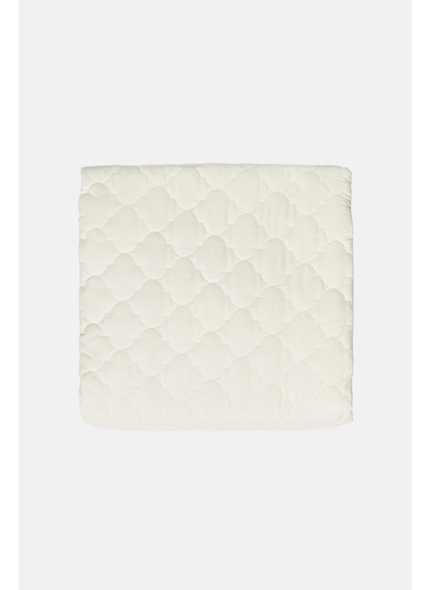 Single 2 Pieces Quilted Bedspread With Pillow Case Set, Cream