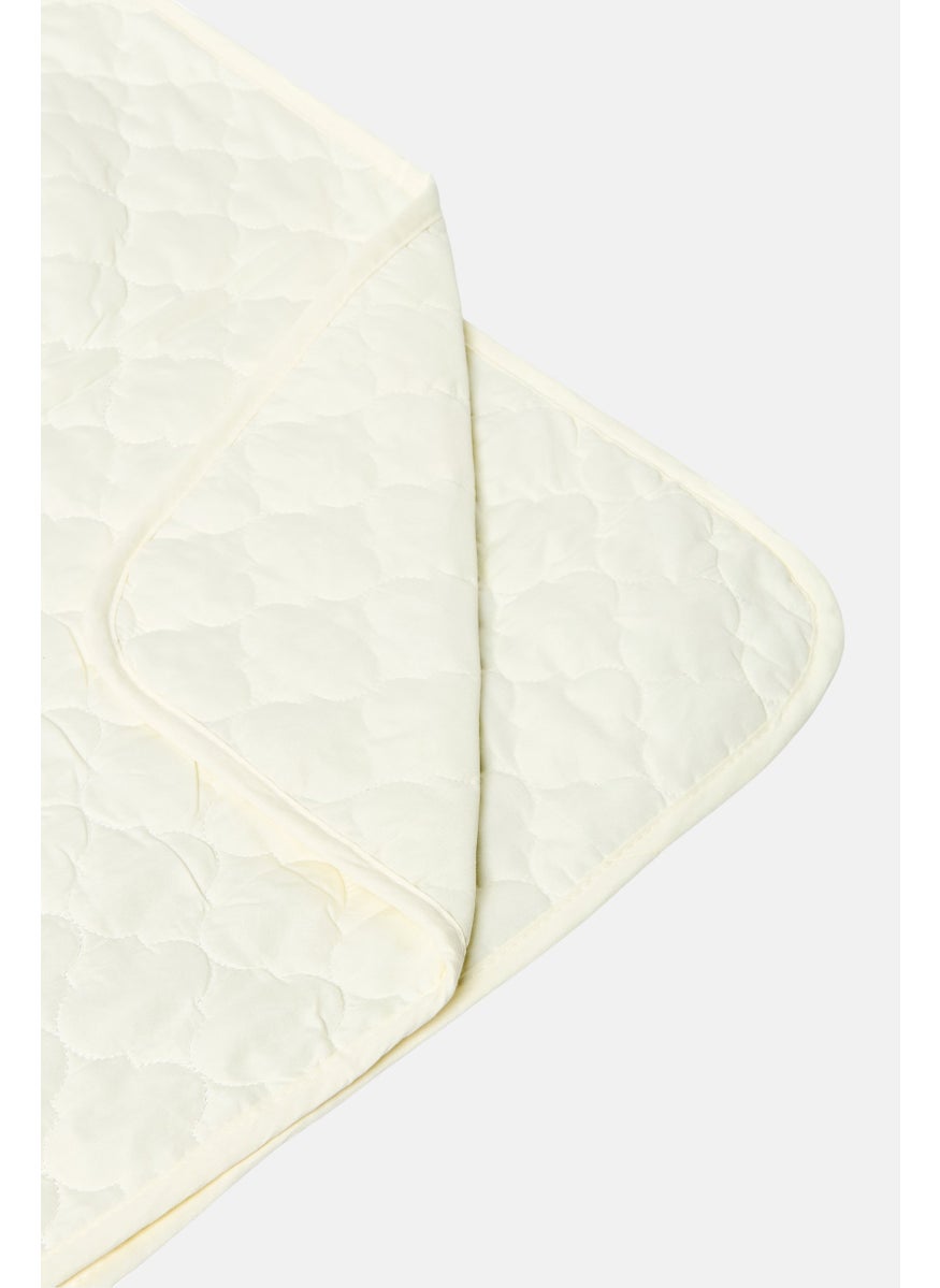 Single 2 Pieces Quilted Bedspread With Pillow Case Set, Cream