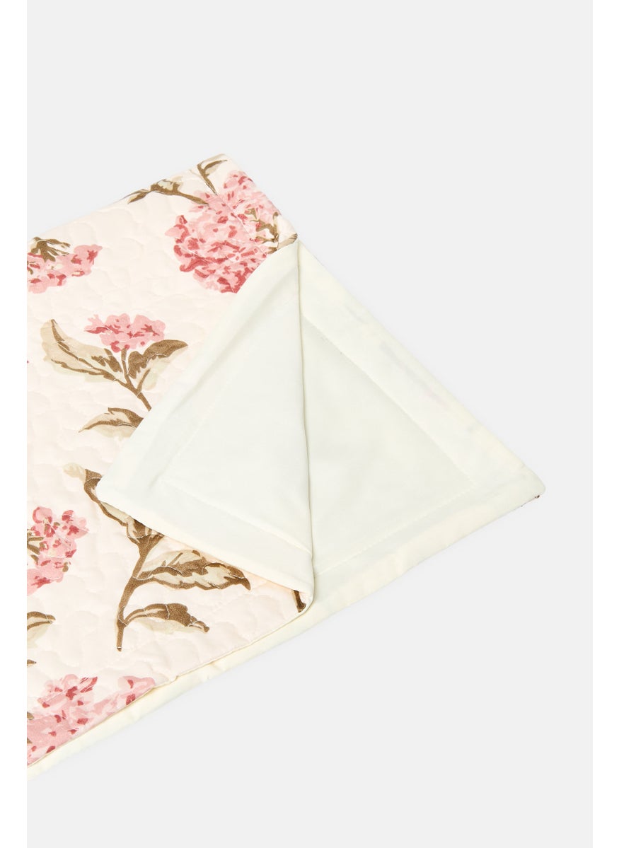 Single 2 Pieces Floral Pattern Bedspread With Pillow Case Set, Multicolor