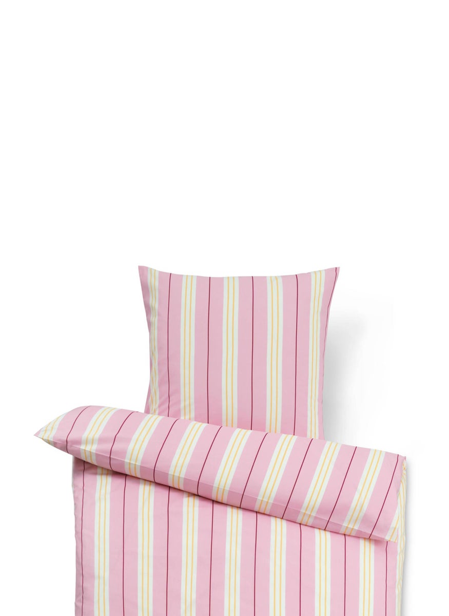 Single Premium 2 Piece Striped Cotton Duvet Set, Multicolor