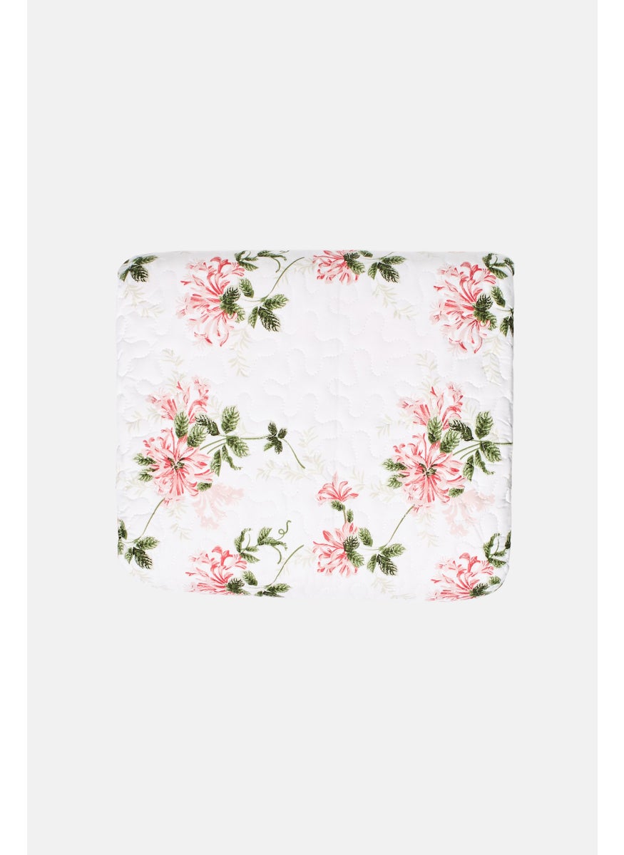 3 Pieces King  Floral Pattern Bedspread With Pillow Case Set, Multicolor