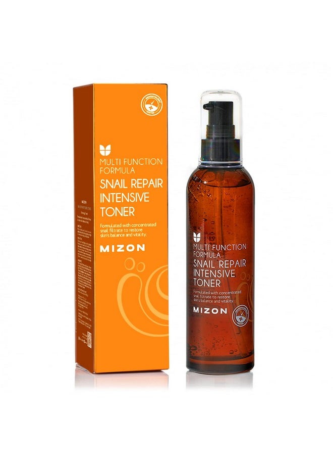 MIZON Snail Repair Intensive Toner, Snail Mucin, Hyaluronic Acid, Adenosine, Centella Asiatica Moisturizer, Wrinkle-Care, Safe Formula, Korean Skincare (3.38 fl oz)