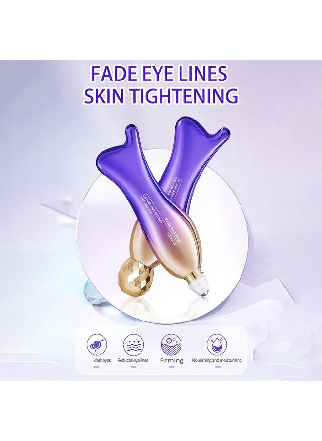Easilydays Caviar+Retinol Eye Cream for Wrinkles, 360° Massage Under Eye Cream Face and Eye Serum Firming and Lifting, Instant Hydrating, Deep Moisturizing for Dark Circles Puffiness Fine Lines, Bags
