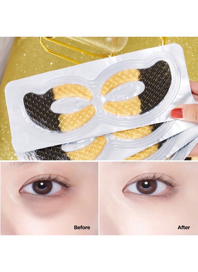 ICANdOIT 24K Gold Eye Mask For Dark Circles&Puffiness,Anti-Aging,Anti-Wrinkle With Hyaluronic Acid and Collagen,Eye Zone Care Eye Patches for All Skin Types,21Pairs