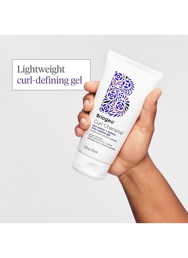 Briogeo Curl Charisma Rice Amino + Quinoa Frizz Control Gel, Curl Defining Styler for Wavy, Curly and Coily Hair Textures,Medium Hold, Frizz Control, Vegan, Cruelty-Free, 5.5 oz