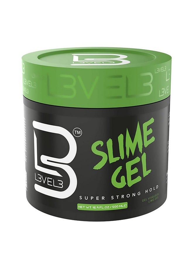 L3 Level 3 Slime Gel - Strong Control Hair Styling Gel - Flake-Free, Long-Lasting Hold - Adds Volume, Texture