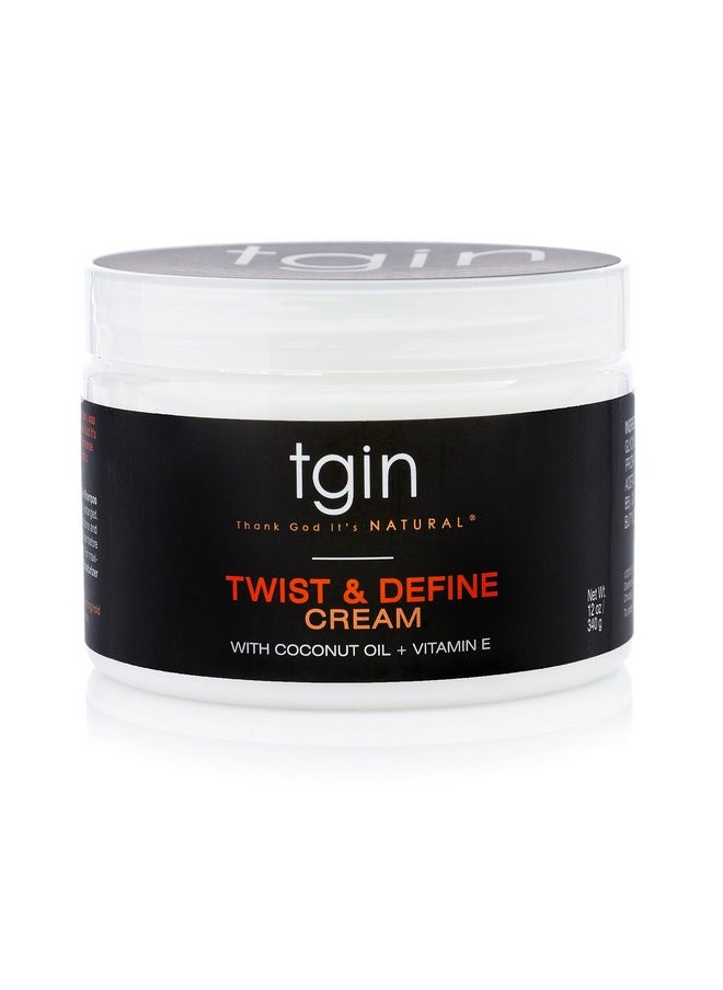 Thank God It's Natural tgin Twist and Define Cream, Hair Styling Cream - 12 Oz, Curly Hair - Paraben Free