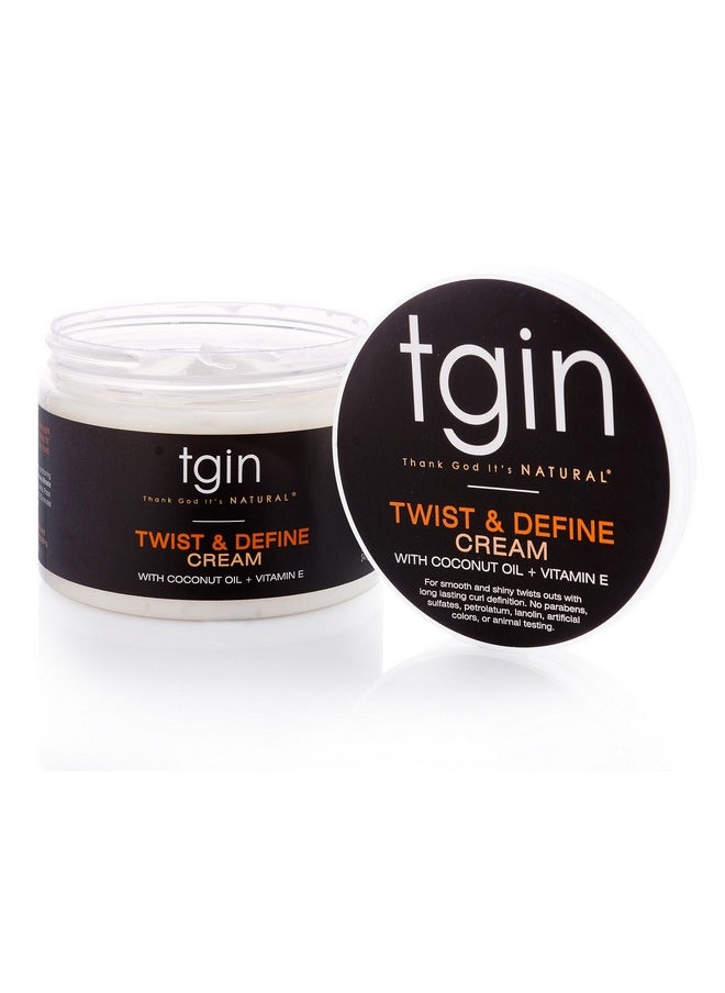 Thank God It's Natural tgin Twist and Define Cream, Hair Styling Cream - 12 Oz, Curly Hair - Paraben Free