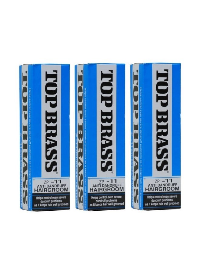 Top Brass Anti Dandruff Hair Cream for Men & Women - Hair Cream for Styling Infused with Beeswax & Candelilla - Relieves Scalp Dryness, Dandruff, Flaking & Itching - Non-Greasy, Nicely Scented 3 Pack