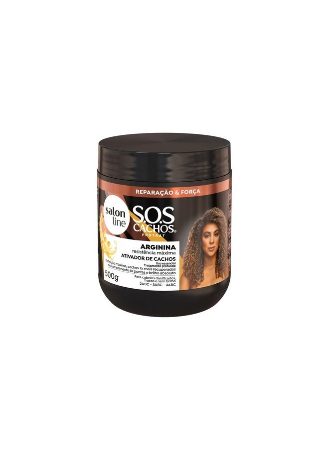 Salon Line - Linha SOS Cachos (Arginina) - Ativador de Cachos Reconstrucao 500 Gr - (SOS Curls (Arginine) - Reconstruction Curl Activator Net 17.63 Oz)