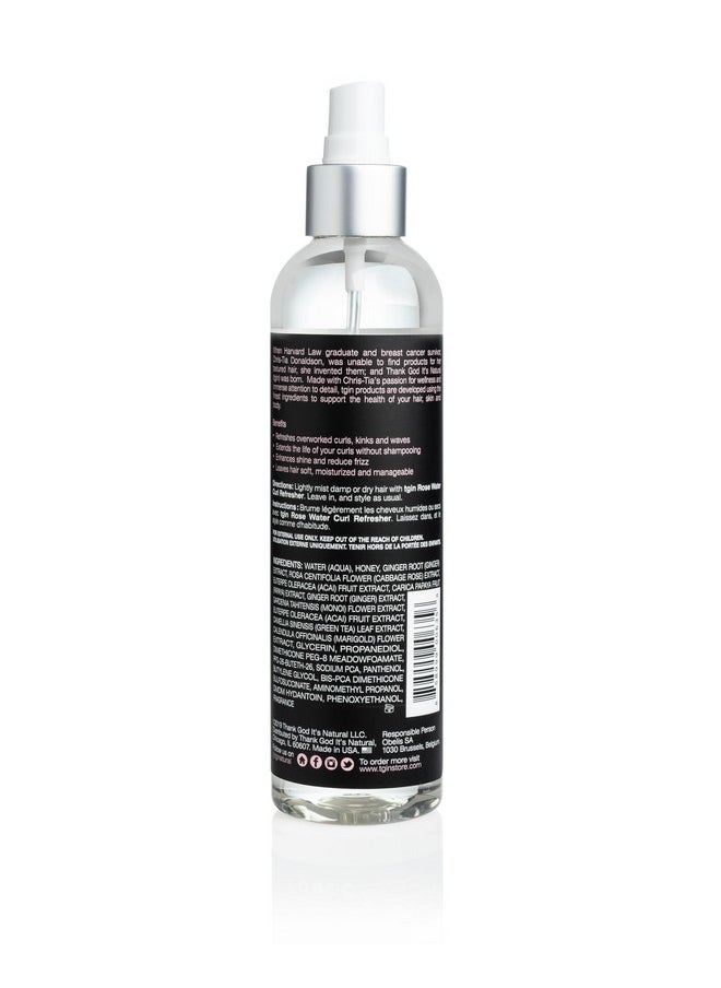 tgin Rose Water Curl Refresher for Curly, Coily, and Wavy Hair, with Acai Berries, Moisturizes and Soothes Dry Hair and Scalp, Braids, Protective Styles, and Locs, 8 fl oz
