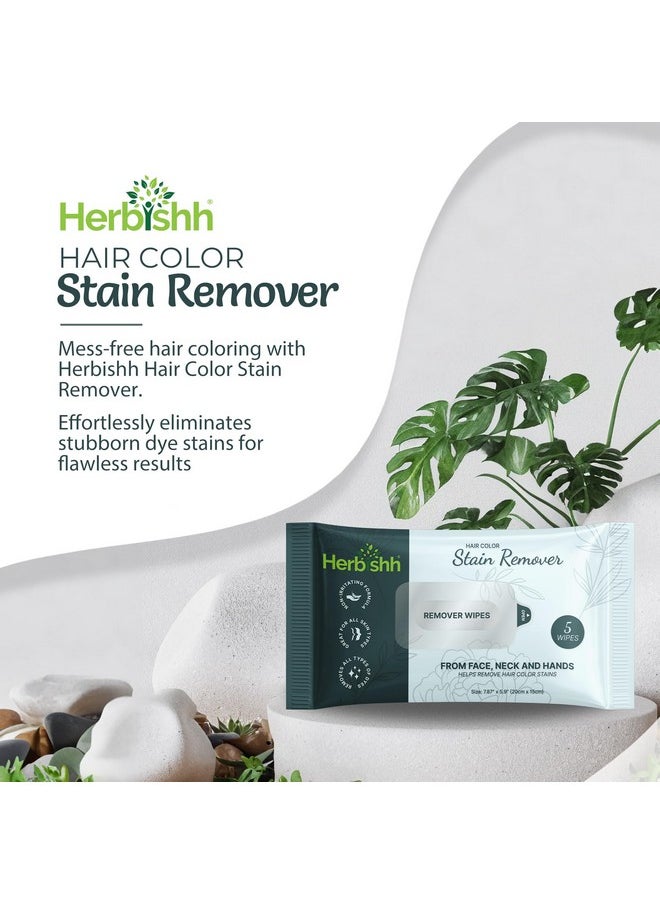 Herbishh Hair Color Stain Remover Wipes - Gentle Formula for Dye Cleanup - Easy Clean Travel Pack With 5 Skin-Friendly Wipes (Pack of 1)