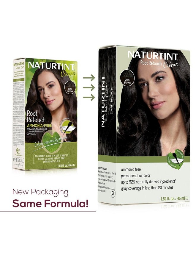 Naturtint Dark Brown Root Retouch Crème Permanent Hair Color - Ammonia Free, Conceal Grays, No Artificial Scent, 1.52 Fl Oz