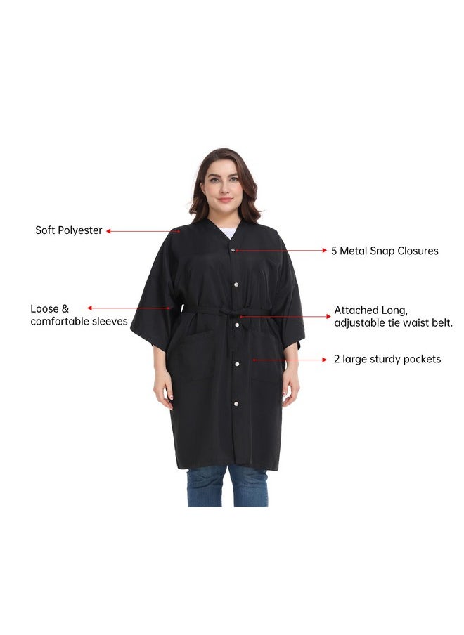 PERFEHAIR Salon Client Gown Capes - Plus Size Hair Coloring Wrap Kimono Style for Women & Men, Hair Stylist, Dog Grooming Smock with 2 Pockets, 5 Snap Closures, Lightweight & Soft