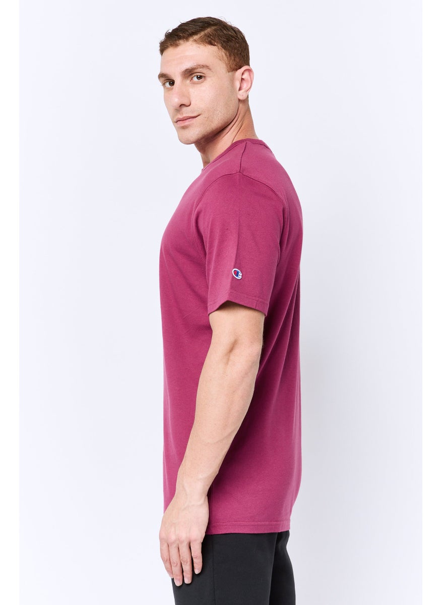 Men Sportswear Fit Short Sleeve Outdoor T-Shirt, Wine
