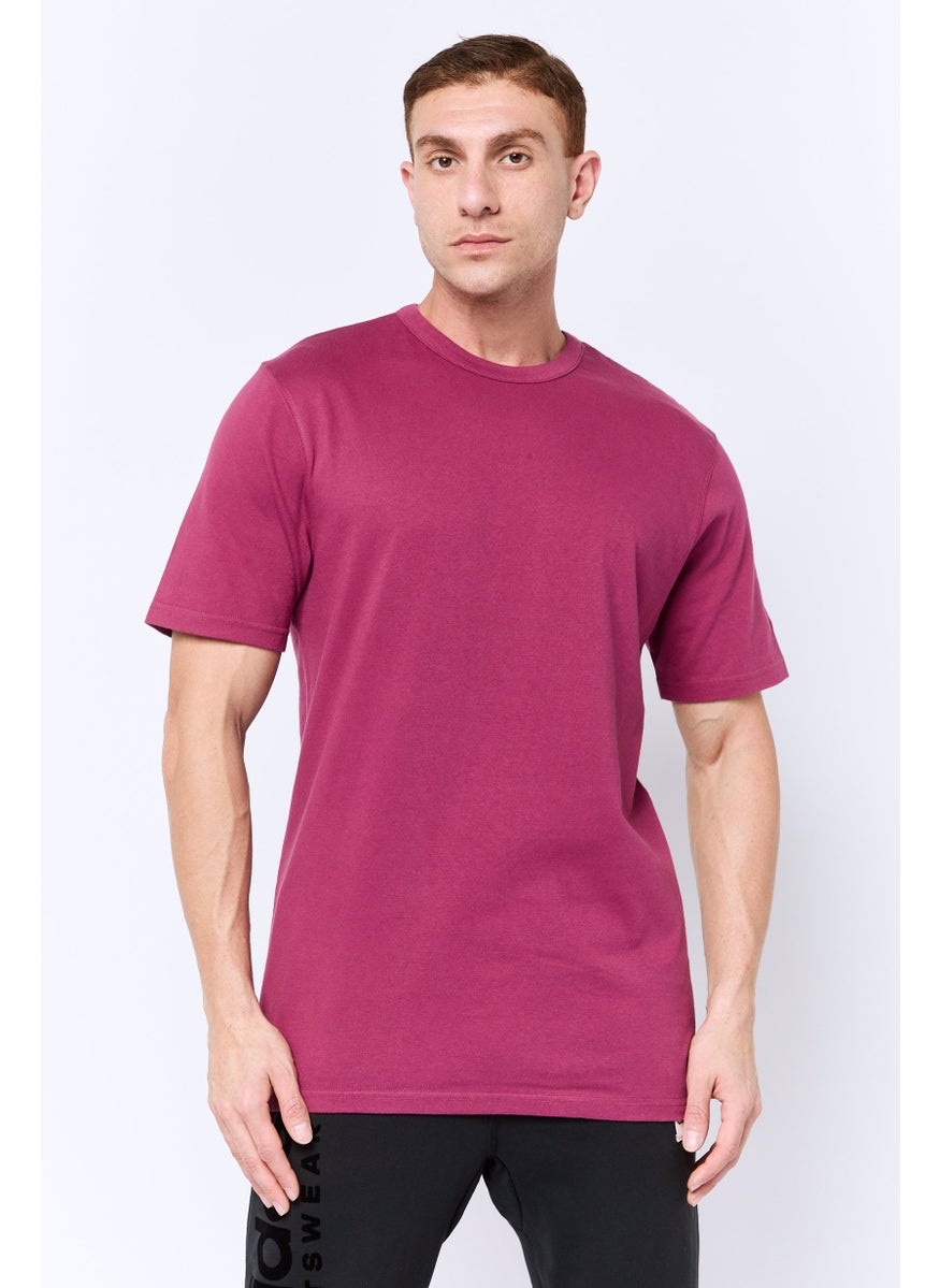 Men Sportswear Fit Short Sleeve Outdoor T-Shirt, Wine