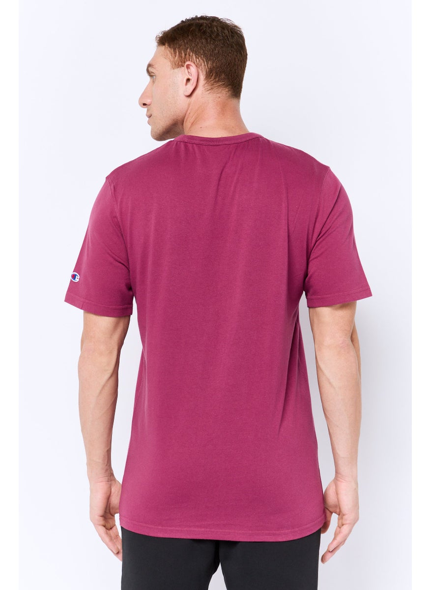 Men Sportswear Fit Short Sleeve Outdoor T-Shirt, Wine