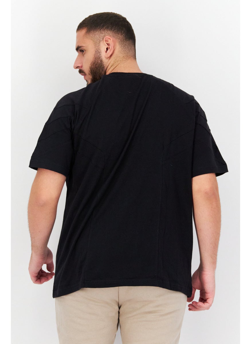 Men Sport Fit Short Sleeve Training T Shirt, Black