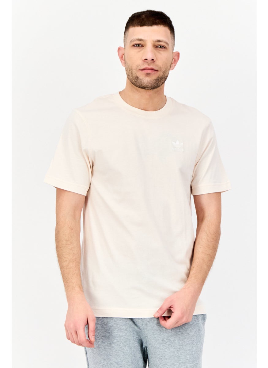 Men Sportswear Fit Short Sleeve Outdoor T-shirt, Beige