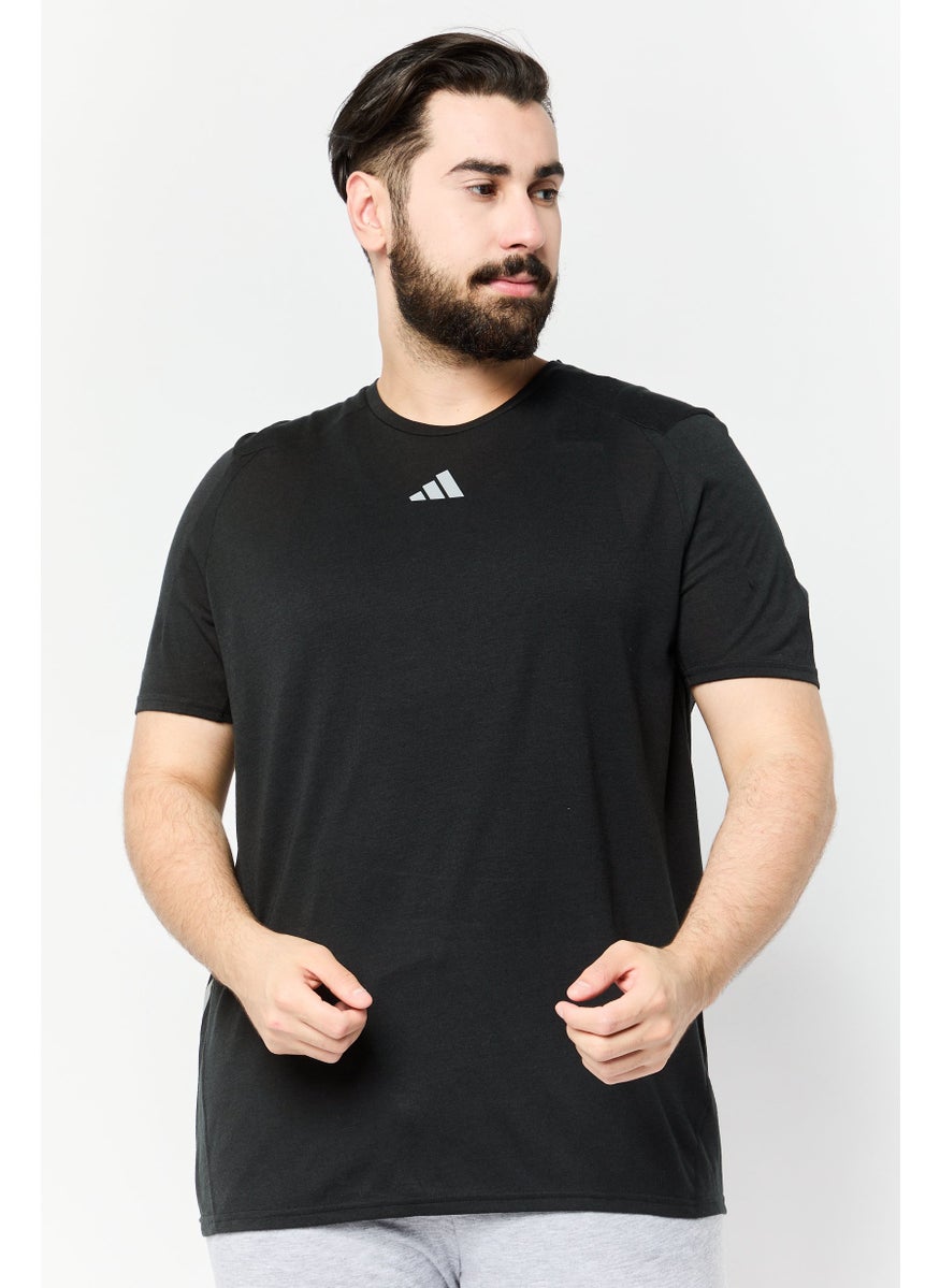Men Sportswear Fit Short Sleeve Running T Shirt, Black
