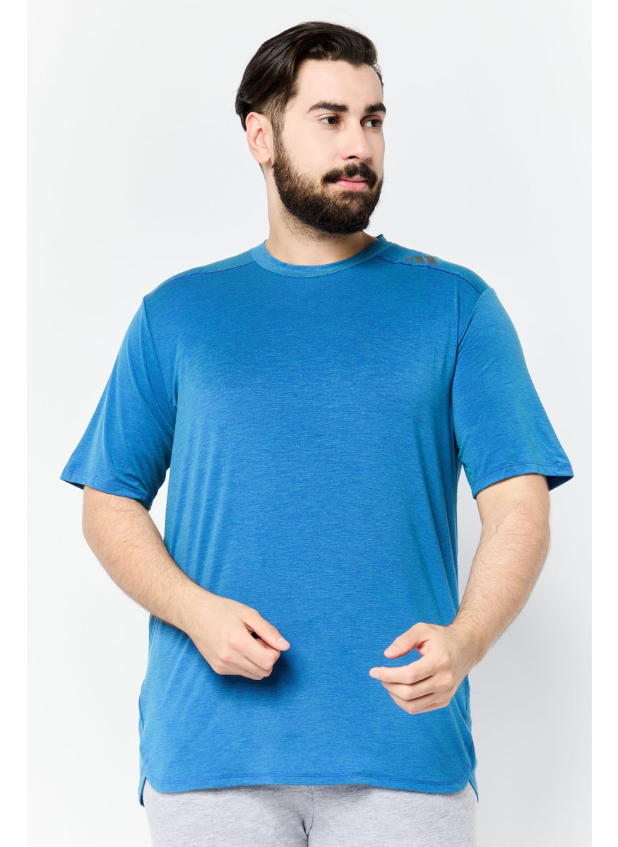 Men Sportswear Fit Short Sleeve Training T Shirt, Blue