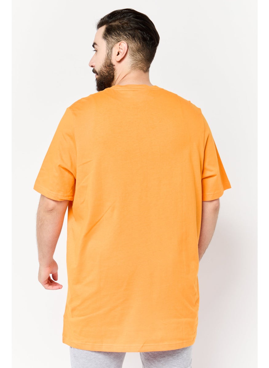 Men Sportswear Fit Short Sleeves Training T-shirt , Orange