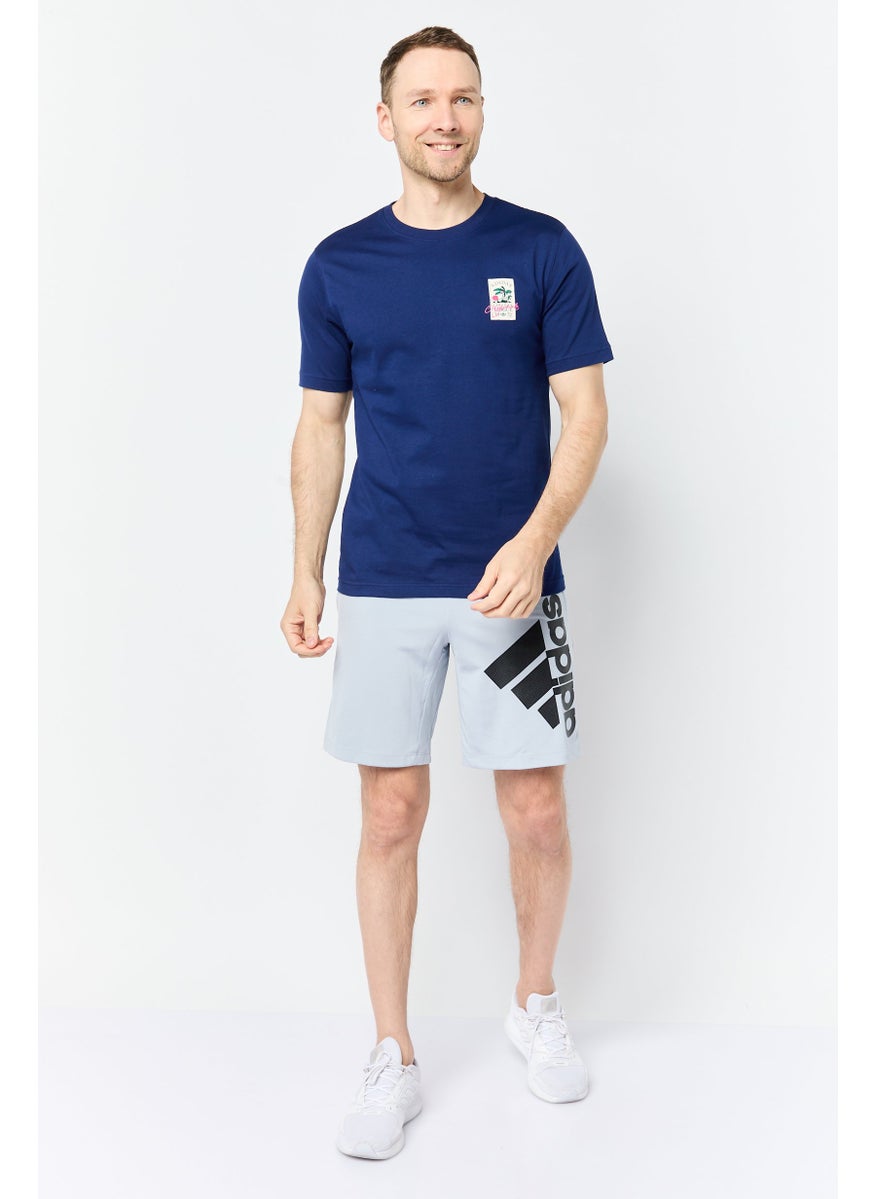 Men Sportswear Fit Short Sleeves Outdoor T-shirt, Navy