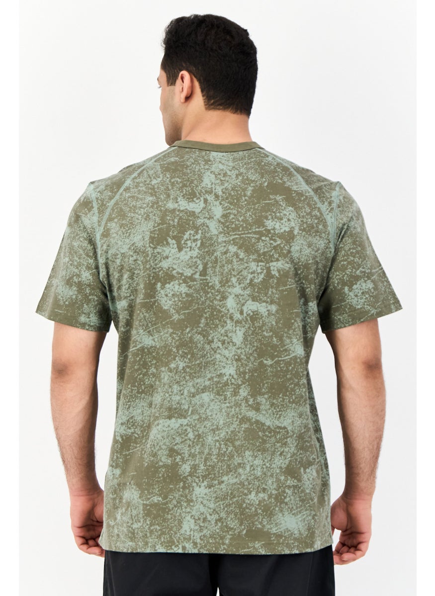 Men Sportswear Fit Short Sleeve Outdoor T-shirt, Olive