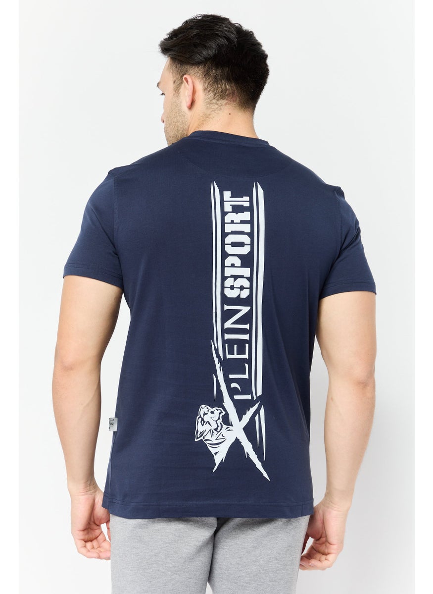 Men Sportswear Fit Short Sleeves Outdoor T-Shirt, Navy