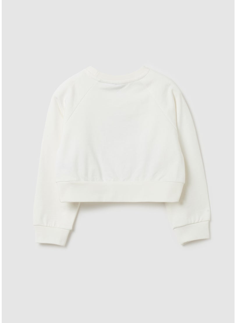 Cropped-fit sweatshirt with Hello Kitty print