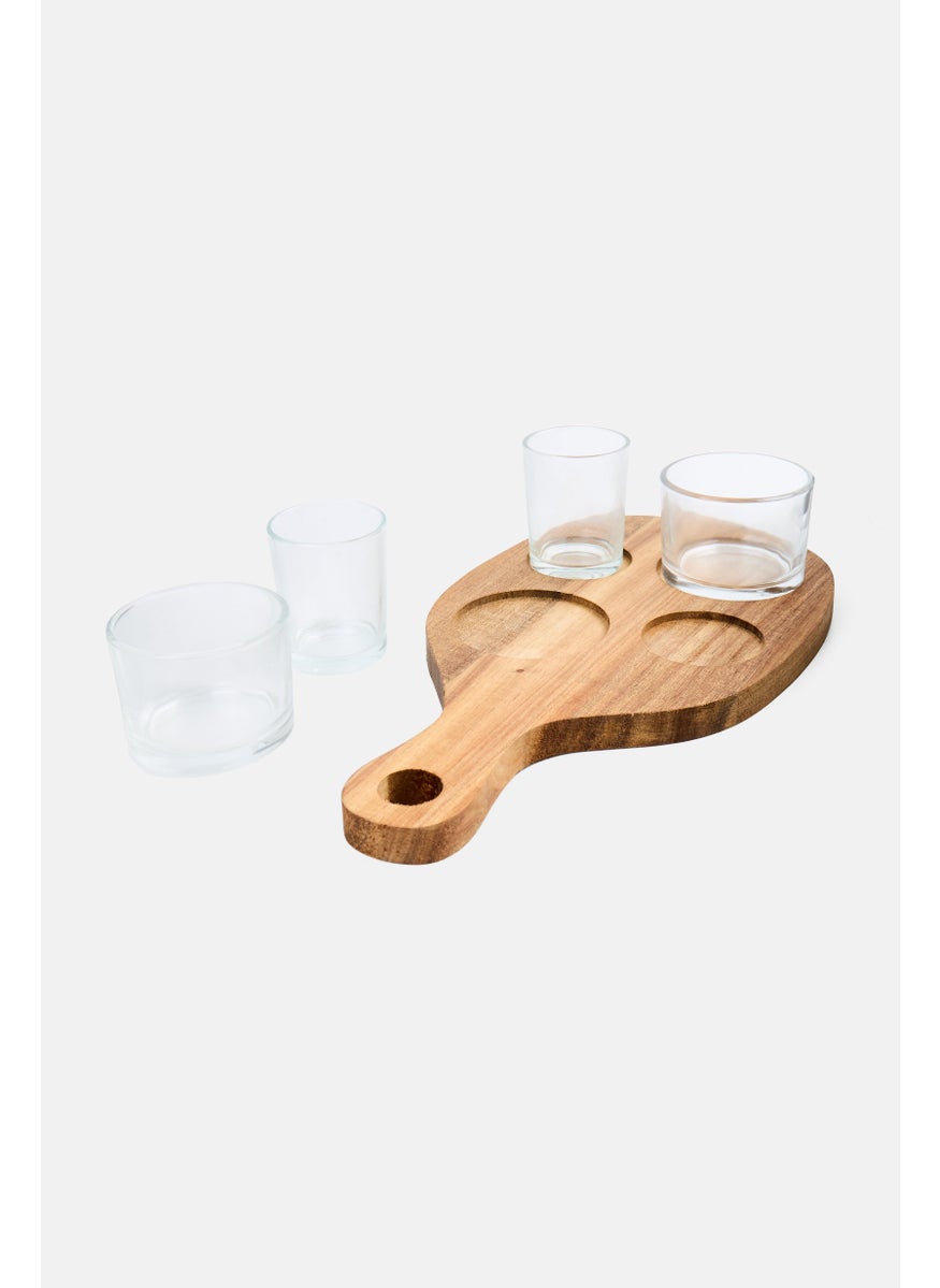 5 Pcs Serving Set, Tan