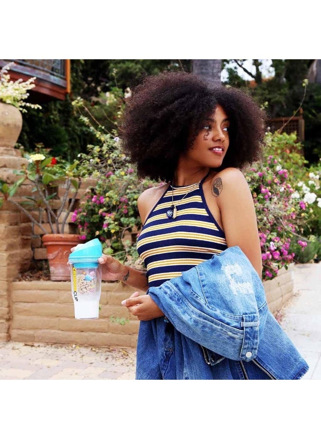 CRUNCHCUP (XL, Blue) - The XL - A Portable Cereal Cup - No Spoon. No Bowl. It's Cereal On The Go.