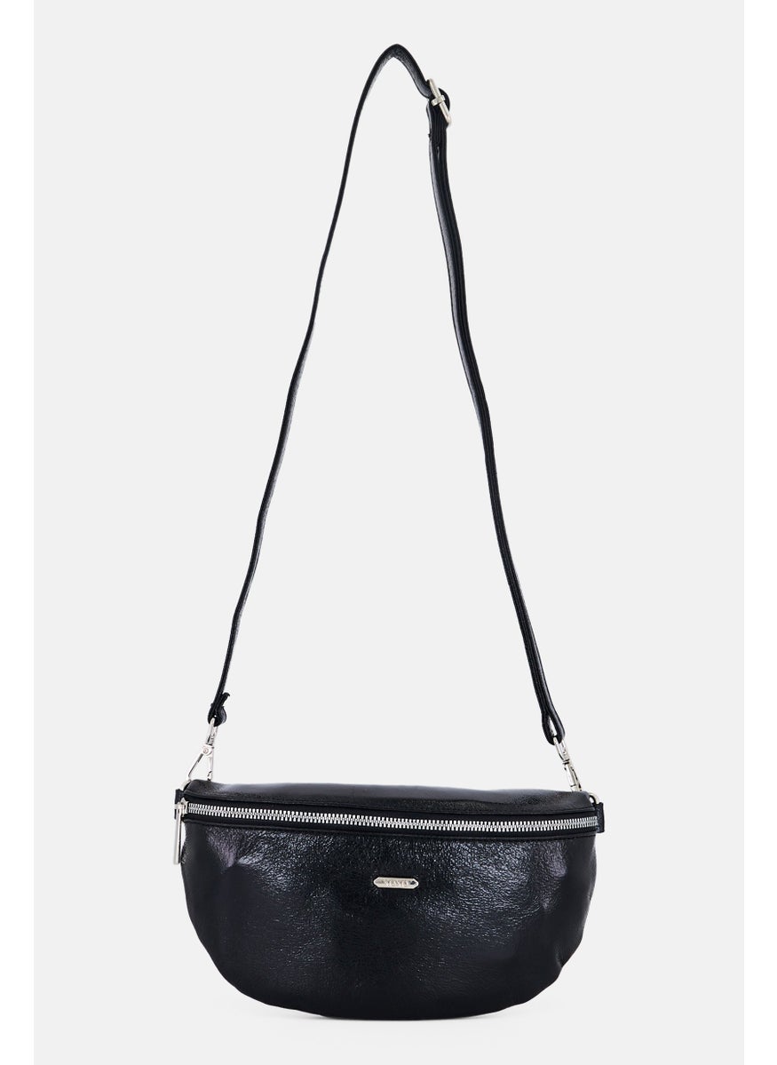 Women Brand Logo Fanny Pack, Black
