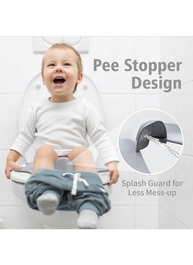 Nuby Step Ladder Toddler Potty Seat for Toilet - All-in-One Kids Potty Training Toilet Seat with Ladder for Toddlers 18+ Months - Grey