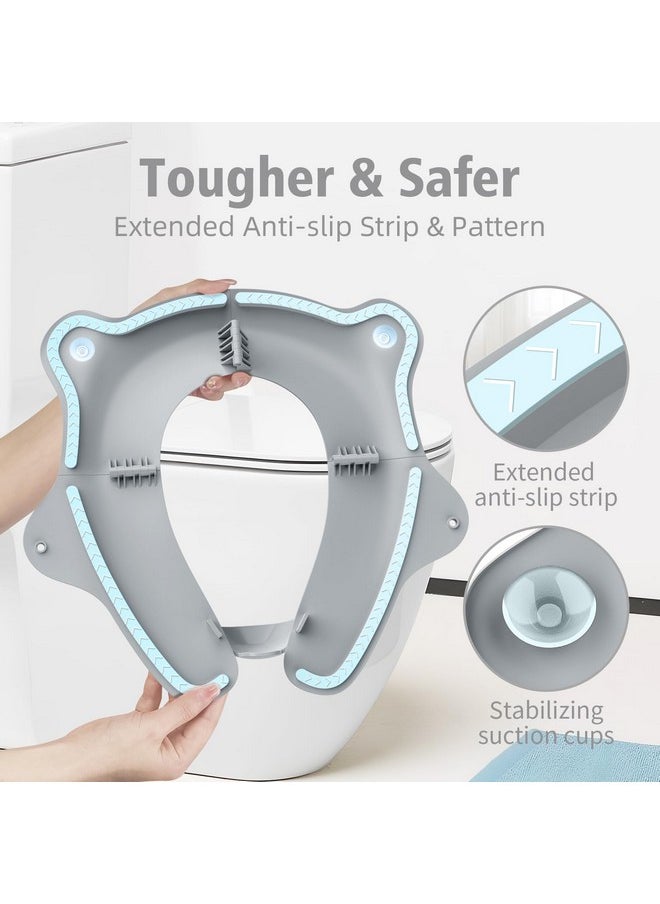 Nuby Step Ladder Toddler Potty Seat for Toilet - All-in-One Kids Potty Training Toilet Seat with Ladder for Toddlers 18+ Months - Grey