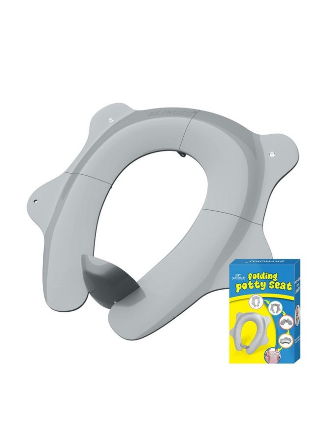 Nuby Step Ladder Toddler Potty Seat for Toilet - All-in-One Kids Potty Training Toilet Seat with Ladder for Toddlers 18+ Months - Grey