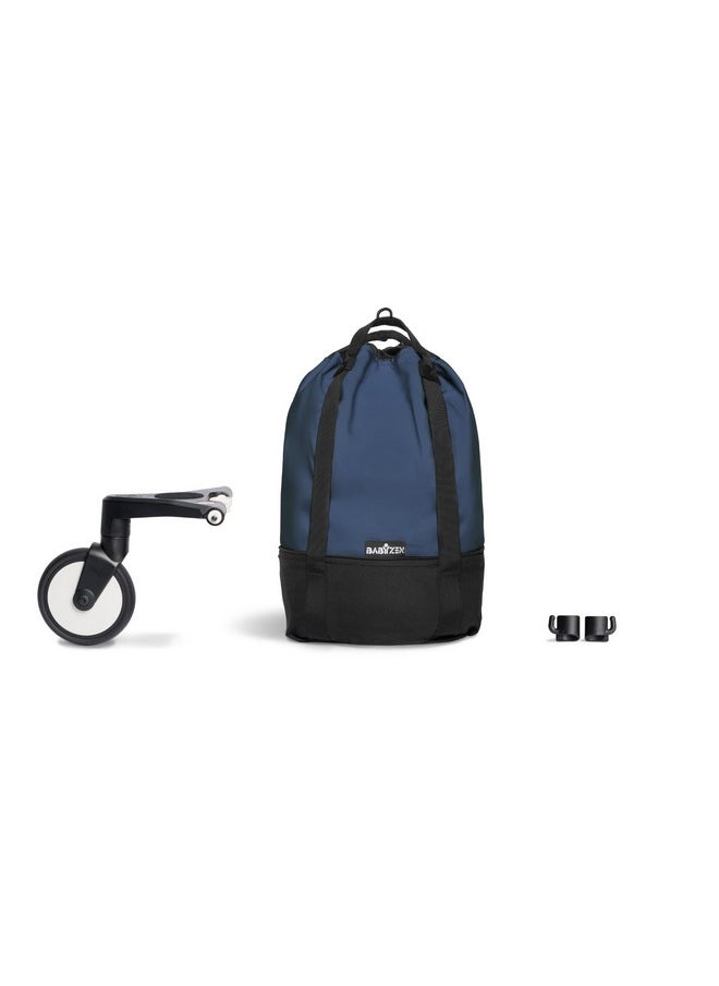 Stokke Babyzen YOYO Bag, Navy Blue - Provides Additional, Sturdy Storage on the YOYO2 Stroller - Includes Wheel Base & Hooks