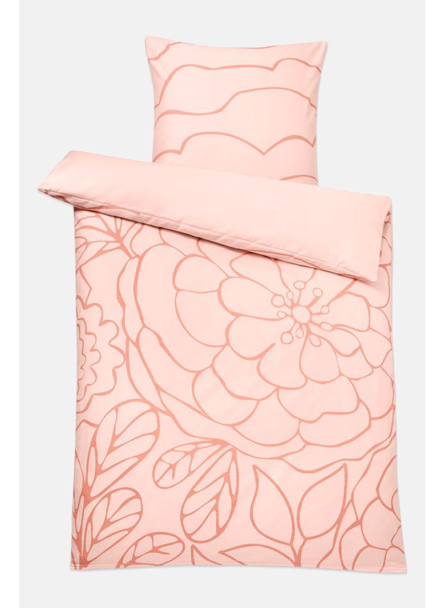 Single Floral Print Duvet Set 160 x 210 cm, Multicolor