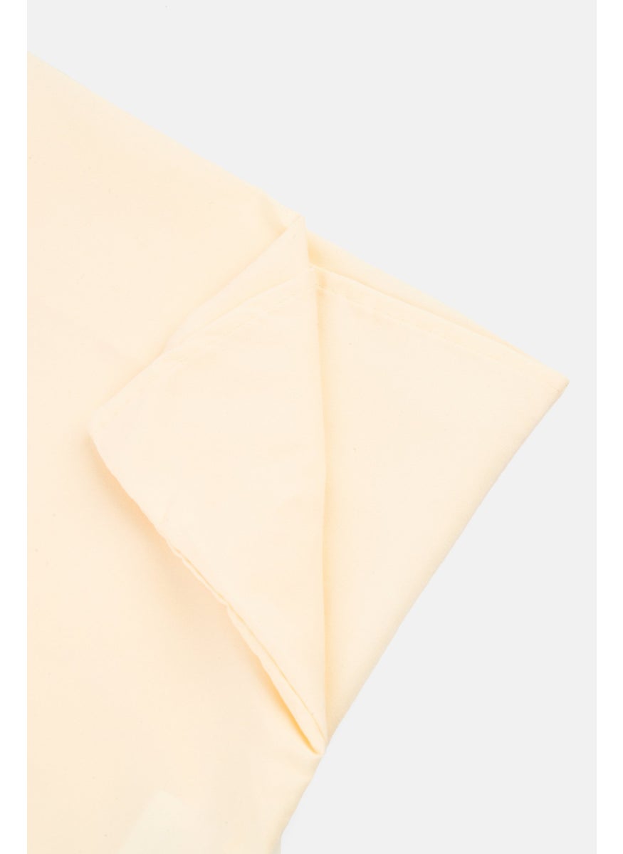 4 Pieces Plain Flat Sheeet With Pillow Case Set, Light Yellow