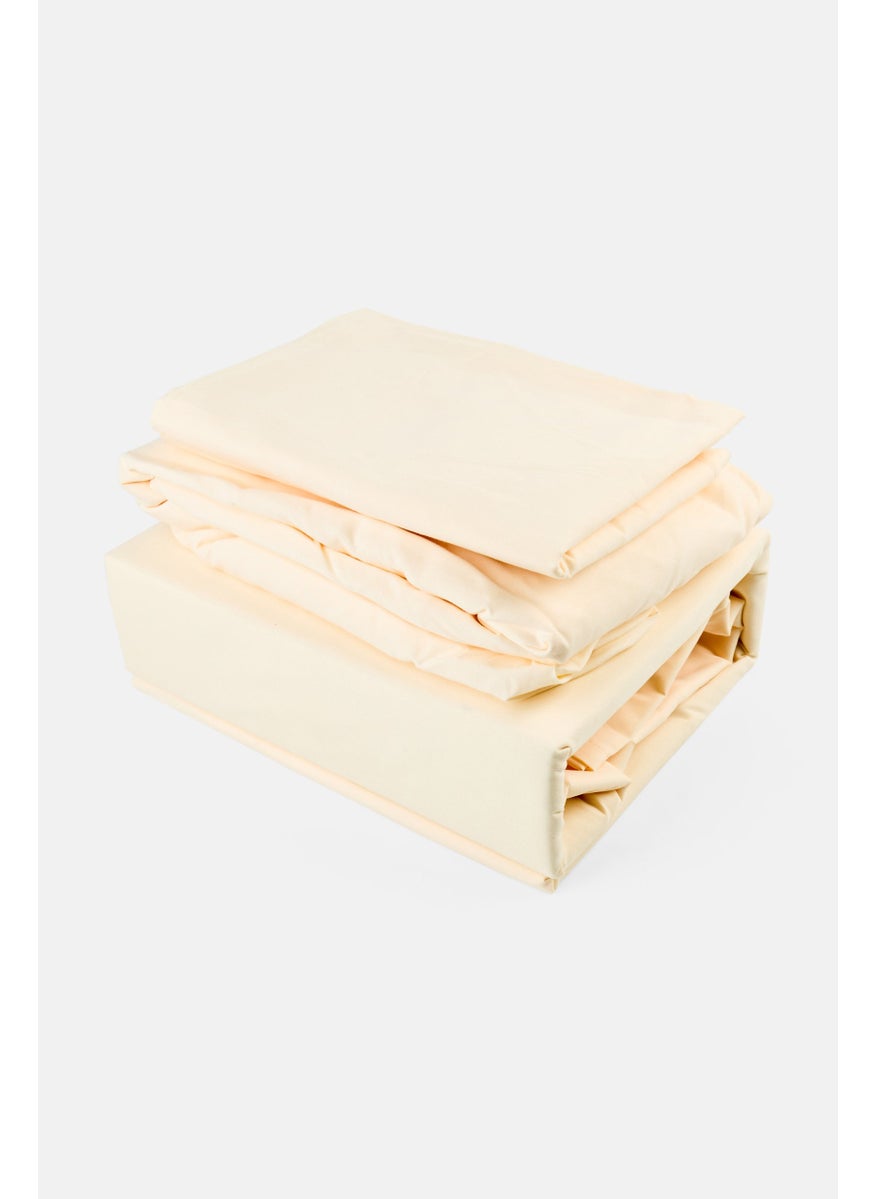 3 Pieces Plain Microfiber Bed Sheet Set, Yellow