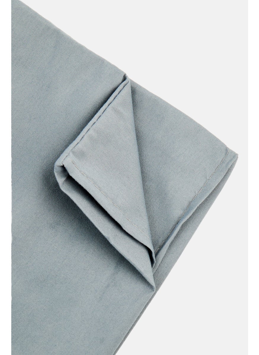 4 Pieces Plain Flat Sheeet With Pillow Case Set, Dark Grey